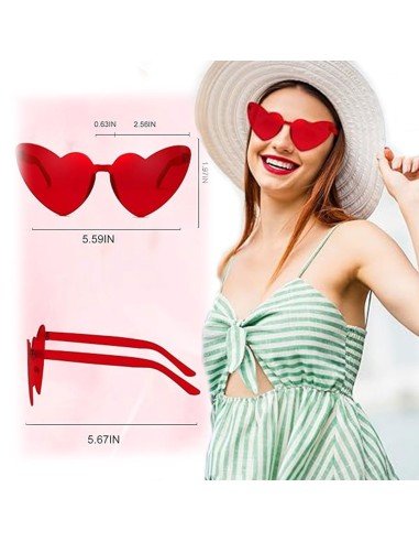 Gafas Fashion Party De Corazón Sol Rimless Moda Colores
