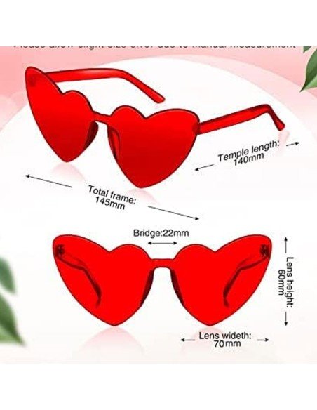 Gafas Fashion Party De Corazón Sol Rimless Moda Colores