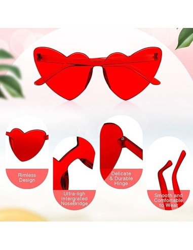 Gafas Fashion Party De Corazón Sol Rimless Moda Colores