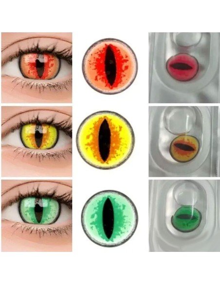 ⭐ Lentes Halloween Cat Dragón Choco Crazy Lens FX