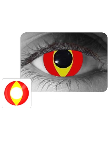 ⭐ Lentes Halloween Gato Fuego Amarillo Rojo Crazy de Pupila Vertical