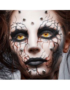 ⭐ Lentes Halloween Crazy Red Raven Infierno 2