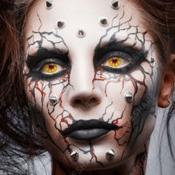 ⭐ Lentes Halloween Crazy Red Raven Infierno