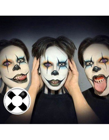 ⭐Lentes de Contacto Locos X Cross Crazy Halloween Botón Cruz