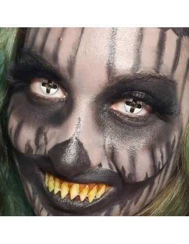 ⭐Lentes de Contacto Locos X Cross Crazy Halloween Botón Cruz