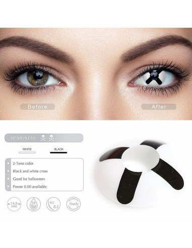 ⭐Lentes de Contacto Locos X Cross Crazy Halloween Botón Cruz