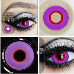 ⭐ Lentes De Contacto Cosplay Bull Purple Ring Kawaii