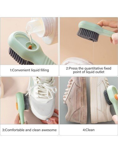 ⭐ Cepillo Dispensador Jabón Para Lavar Zapatos