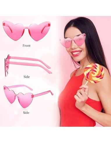 Gafas Fashion Party De Corazón Sol Rimless Moda Colores