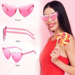 Gafas Fashion Party De Corazón Sol Rimless Moda Colores