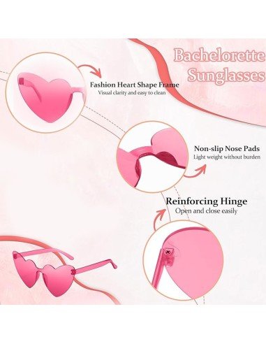 Gafas Fashion Party De Corazón Sol Rimless Moda Colores