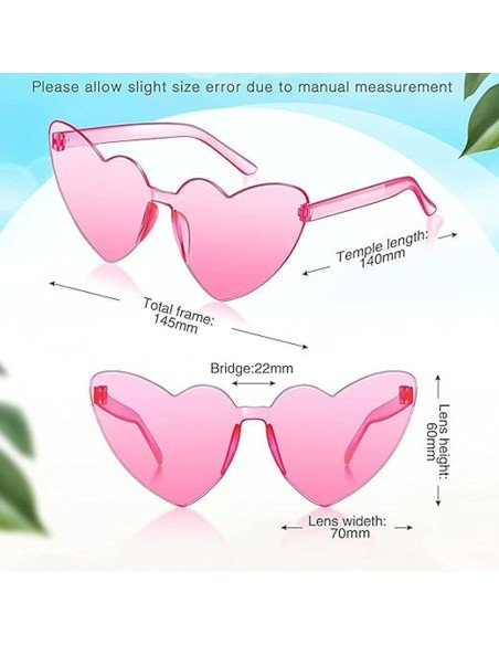Gafas Fashion Party De Corazón Sol Rimless Moda Colores