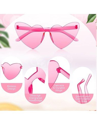 Gafas Fashion Party De Corazón Sol Rimless Moda Colores