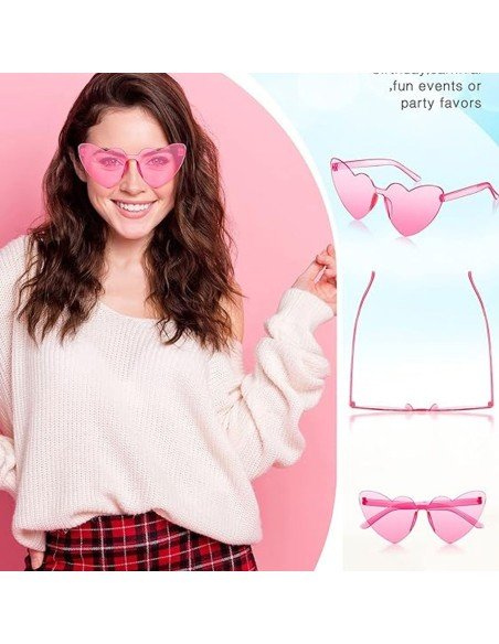 Gafas Fashion Party De Corazón Sol Rimless Moda Colores
