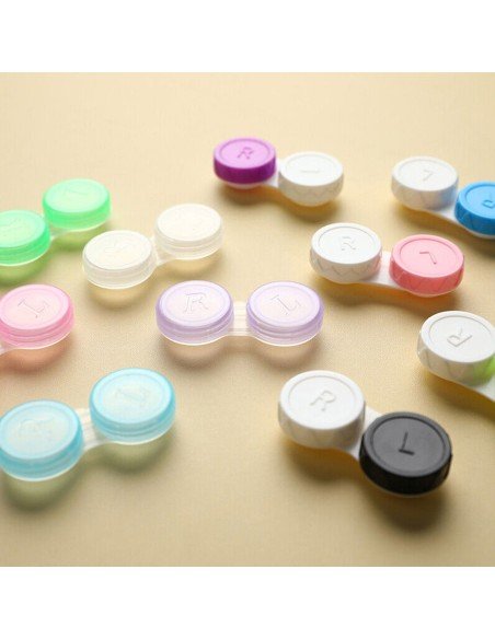 ⭐ Estuche portalentes con tapa de rosca Para lentes de contacto blandos