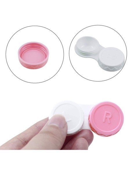 ⭐ Estuche portalentes con tapa de rosca Para lentes de contacto blandos