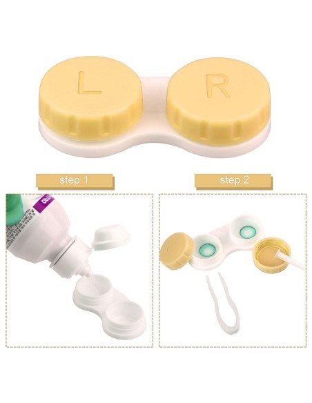 ⭐ Estuche portalentes con tapa de rosca Para lentes de contacto blandos