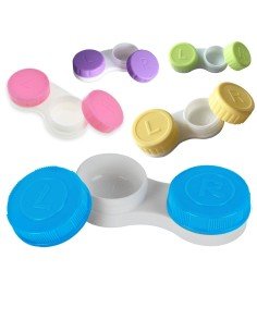 ⭐ Estuche portalentes con tapa de rosca Para lentes de contacto blandos