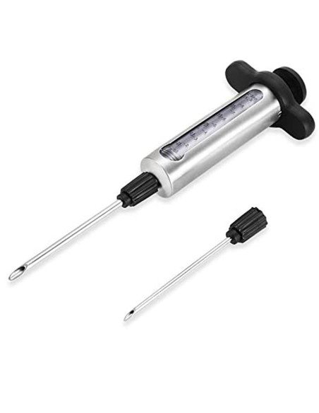 ⭐ Jeringa Inyector Sazonador De Carnes Agujas Adobar Pollo Pernil Pavo Relleno Cocina