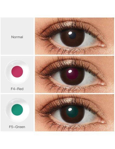 Lentes de contacto daltónicos defectos de vision de Color Rojo y verde