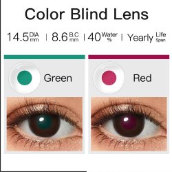 Lentes de contacto daltónicos defectos de vision de Color Rojo y verde