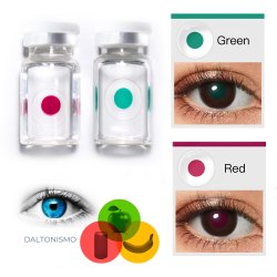 Lentes de contacto daltónicos defectos de vision de Color Rojo y verde