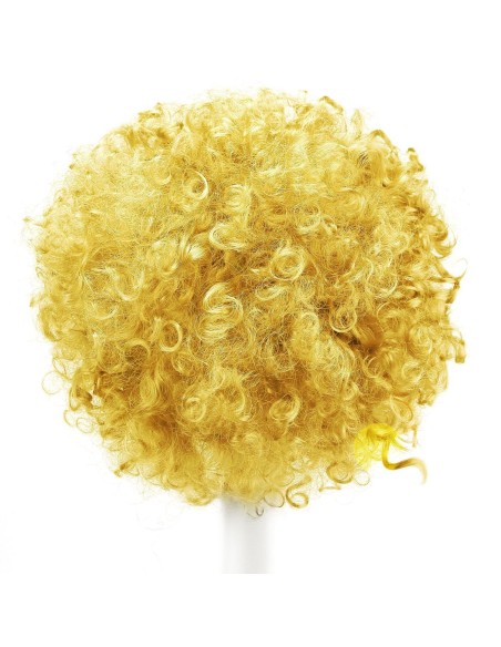 ⭐ Peluca Afro de Fantasía Amarillo ⭐ Peluca Afro de Fantasía Amarillo