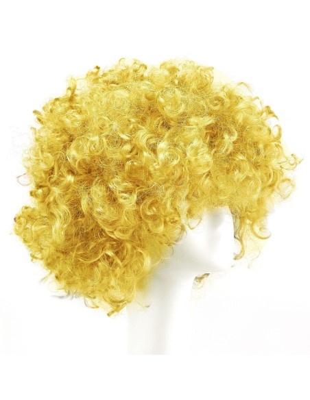 ⭐ Peluca Afro de Fantasía Amarillo ⭐ Peluca Afro de Fantasía Amarillo