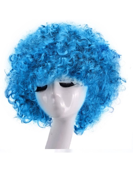 ⭐ Peluca Afro de Fantasía Celeste ⭐ Peluca Afro de Fantasía Celeste