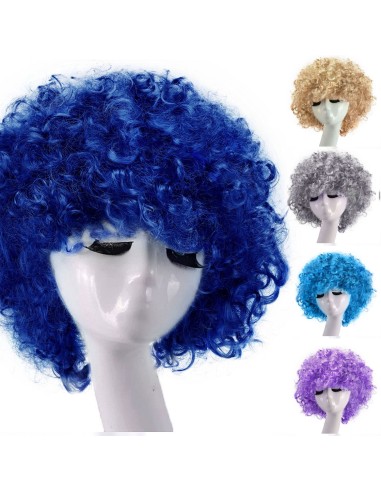 ⭐ Peluca Afro de Fantasía Azul