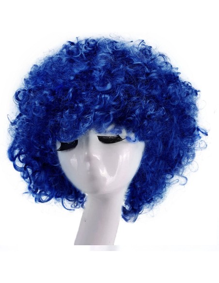 ⭐ Peluca Afro de Fantasía Azul