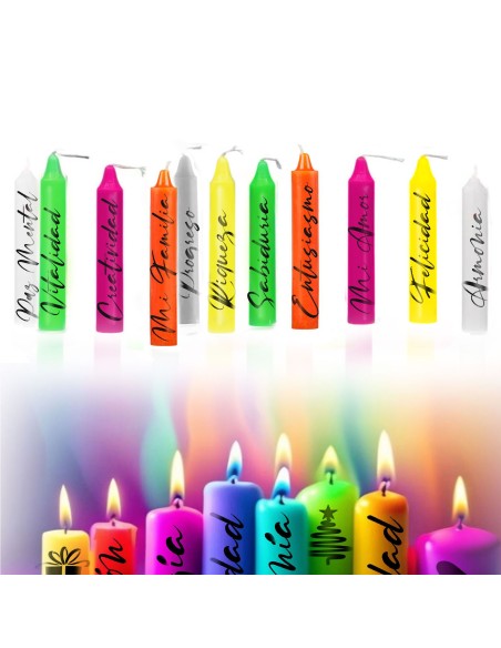 Setx10 Velitas Estilizadas Con Deseos Día 7 De Diciembre Para Navidad