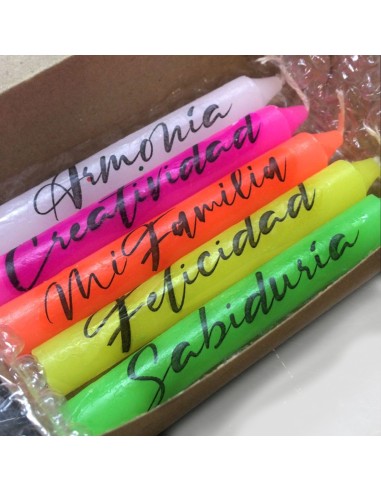 Setx10 Velitas Estilizadas Con Deseos Día 7 De Diciembre Para Navidad