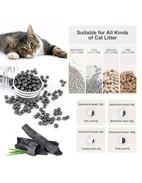 Perlas de Carbono Activado para desodorización Arena sanitaria para Gato