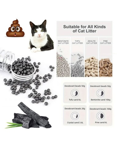 Perlas de Carbono Activado para desodorización Arena sanitaria para Gato