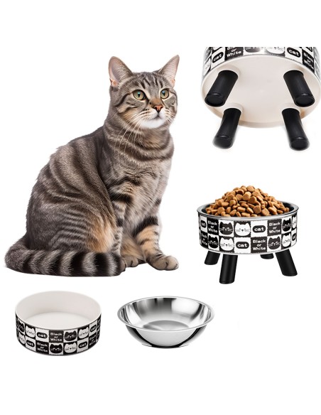 Comedero Metálico Pequeño con Relieve para Mascotas Antideslizante