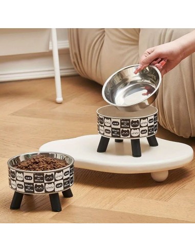 Comedero Metálico Pequeño con Relieve para Mascotas Antideslizante