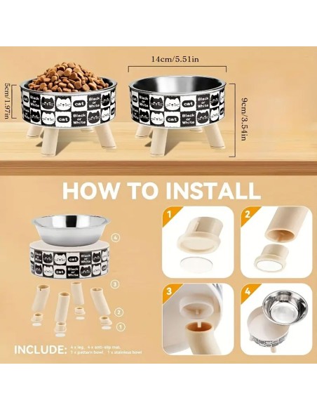 Comedero Metálico Pequeño con Relieve para Mascotas Antideslizante