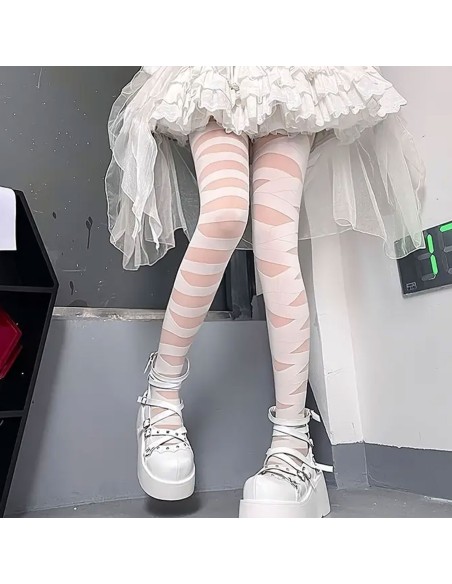 ✨ Panty medias veladas con vendas para Momia Zombie, brujas en halloween