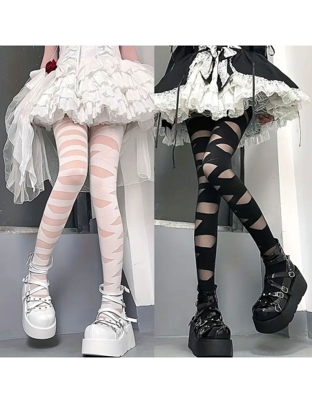 ✨ Panty medias veladas con vendas para Momia Zombie, brujas en halloween