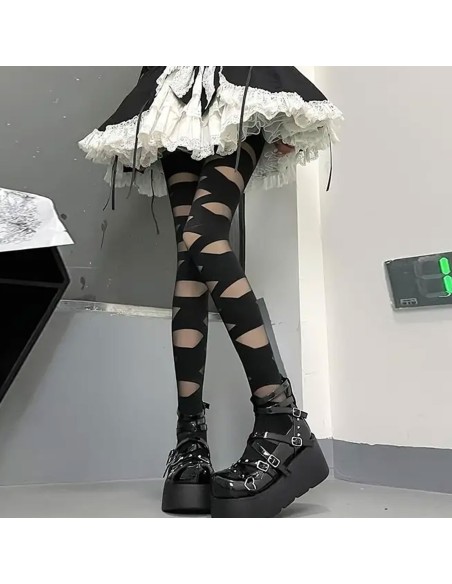 ✨ Panty medias veladas con vendas para Momia Zombie, brujas en halloween