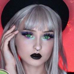 ⭐Lentes Halloween Cat British Green Dragón Crazy FX