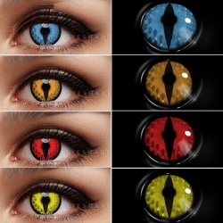 ⭐ Lentes Halloween Raptor Crazy de Pupila Vertical