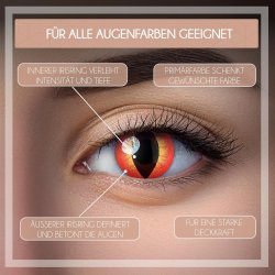 ⭐Lentes Halloween Cat Dragon de Fuego Banshee Fire de Pupila Vertical