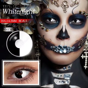 ⭐ Lentes de Contacto Locos de Fantasía Crazy Noche Negra Halloween