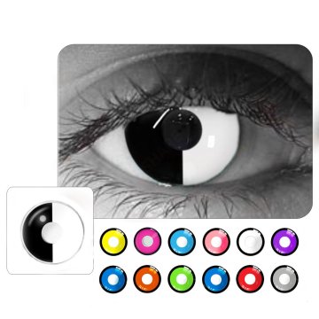 ⭐ Lentes de Contacto Locos de Fantasía Crazy Noche Negra Halloween