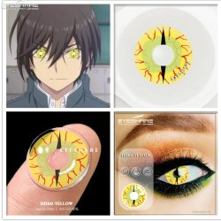 ⭐ Lentes Halloween Crazy Reptil Amarillo de pupila vertical