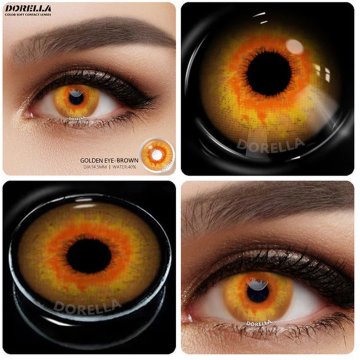 ⭐ Lentes de Contacto Locos Crazy Golden Brown de Fantasía halloween