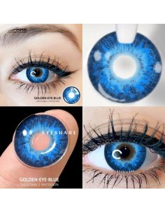 ⭐ Lentes de Contacto Locos Crazy Golden Blue de Fantasía halloween 2