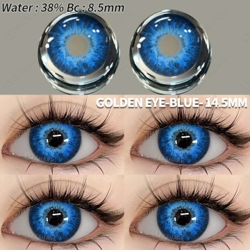 ⭐ Lentes de Contacto Locos Crazy Golden Blue de Fantasía halloween